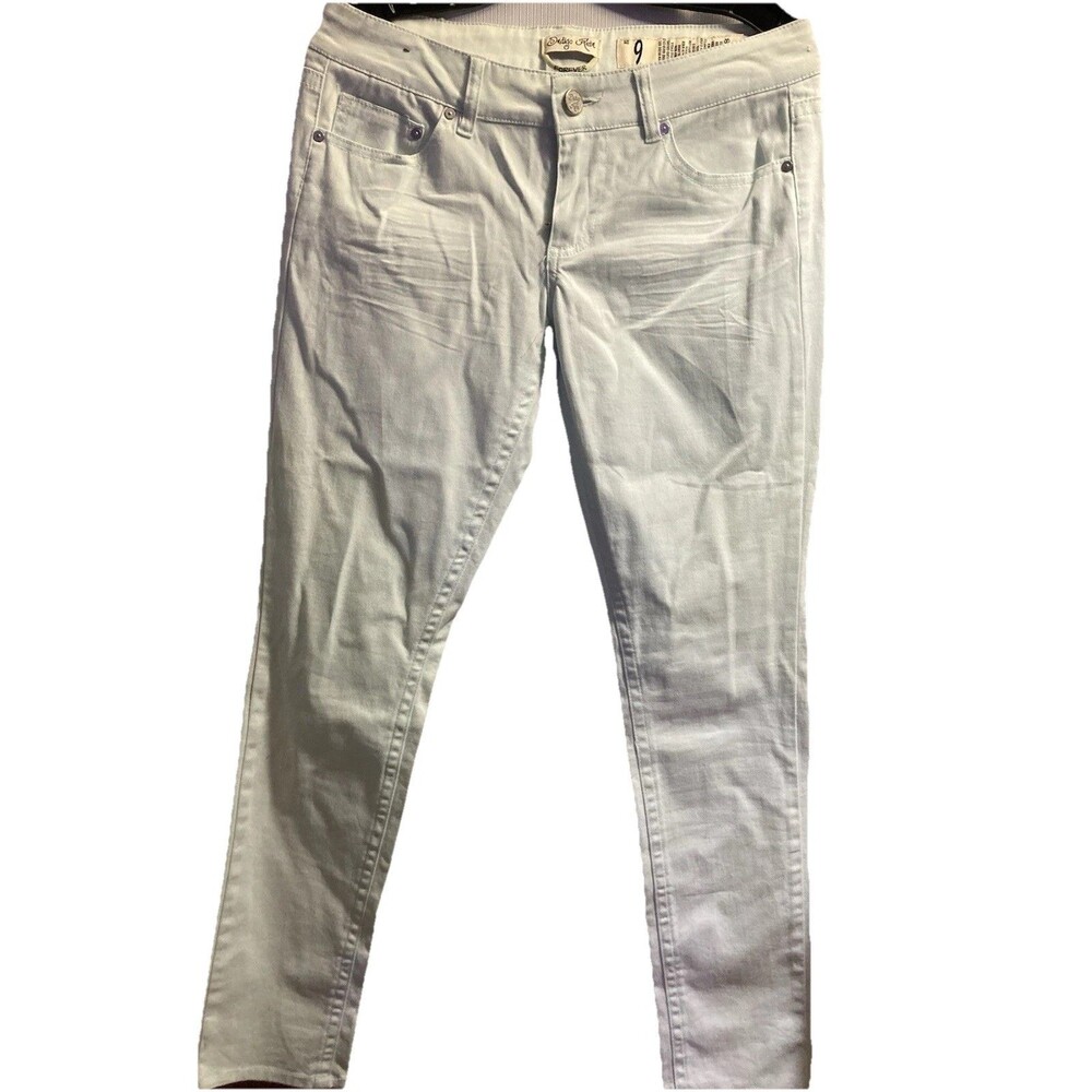 Indigo Rein W Sz 9 Forever Jeans Skinny Teal Light Blue Stretch Clean Girl